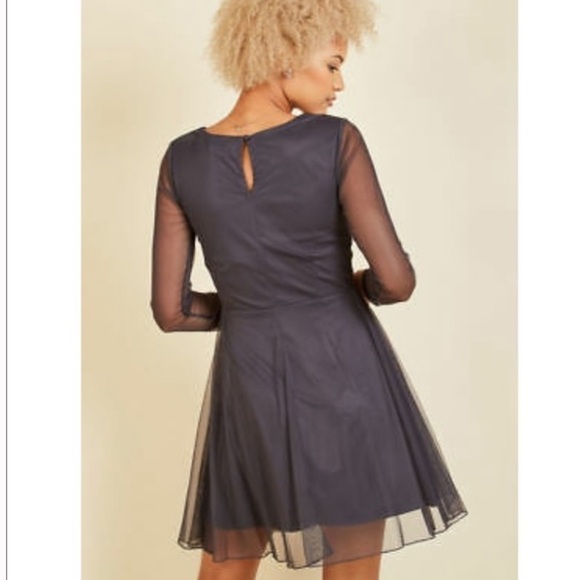 Frock and Frill beaded v neck mesh mini Wedding Guest Dress - Picture 6 of 12